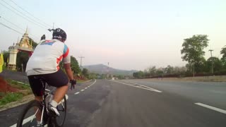 Bird Hitches a Ride with Cyclist