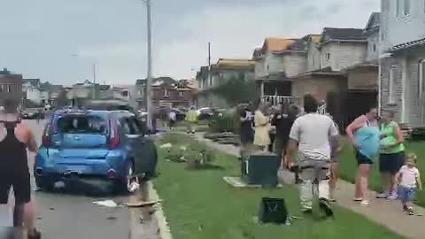 Storm aftermath in Barrie, Ontario, Canada