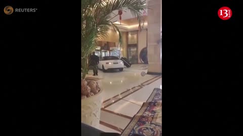 Angry hotel guest smashes car into Shanghai hotel