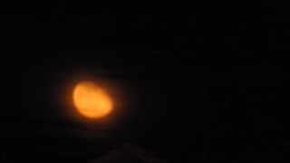 Bright ORANGE Moon Rising