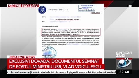 Documentul semnat de Vlad Voiculescu, prin care a dat datele personale ale românilor