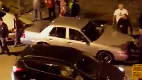 Trump Chicago Protesters Vandalizing Car