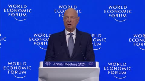Klaus Schwab speaking at this year's annual Davos meeting