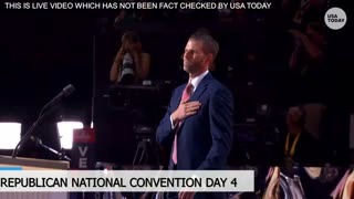 Eric Trump speaks directly to father Donald Trump at RNC