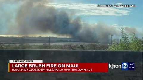 Fire prompts road closure in parts of Maui