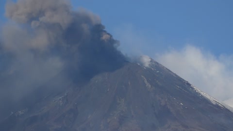 Volcanic activity of Mt. Etna spews ash over surrounding villages