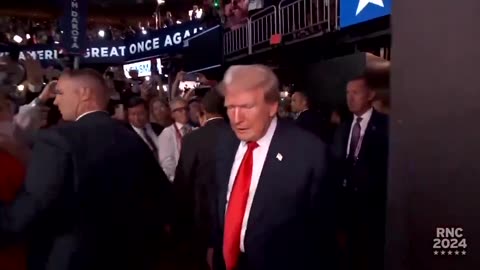 Donald Trump walks in at RNC convention