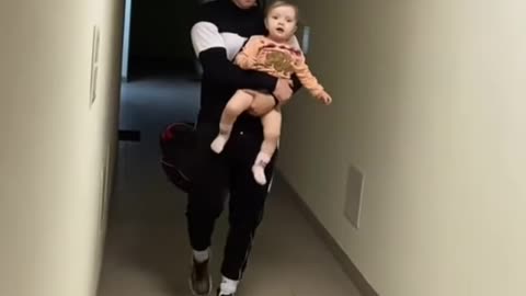 baby girl enjoy with her dad - Funniest videos