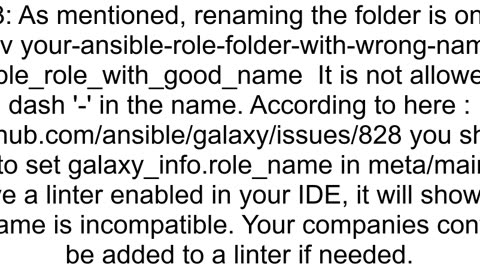 How to rename an ansible role name