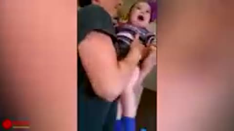 As adorable the Baby's reaction when seen the father coming