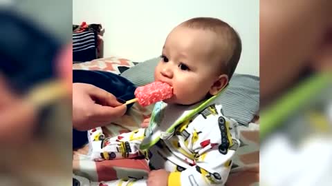 Baby Speaks First Full Sentence After Trying Ice-cream For The First Time..
