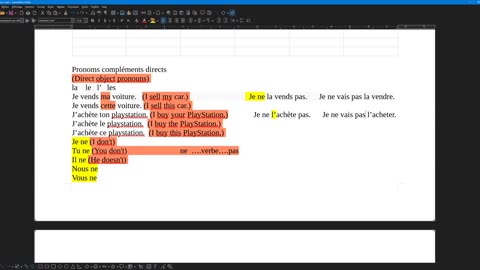 French 18 (new) Direct object pronouns
