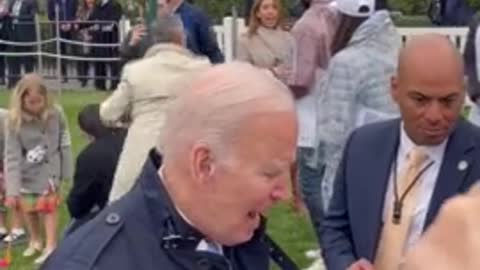 Biden starts to answer questions, Easter Bunny interrupts and sends him away