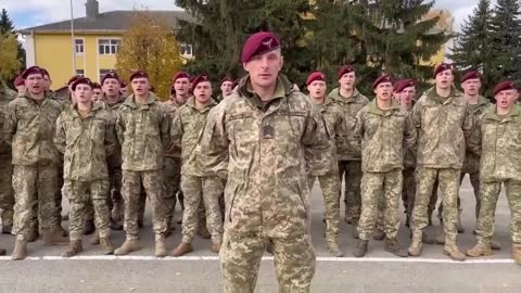 Ukrainian paratroopers singing “Our father is Bandera, our mother is Ukraine”