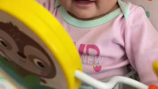 Six-Month Old Baby Talking So Loud While Playing