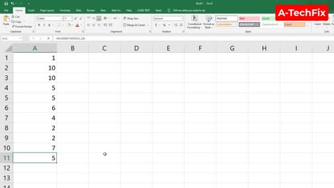 How to generate a list of random numbers in excel