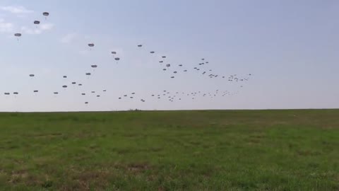 Paratroopers Static Line Jump From C-17