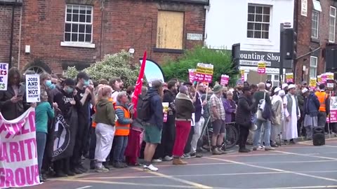 Counter protesters gather in Sheffield as far-right protest a washout