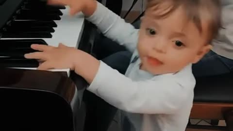 Baby's enjoying to learn piano🎹💓 #baby #babylearnings