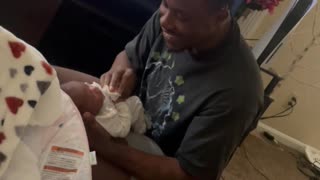 Baby Throws Up On Dad's Face