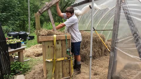 DIY hand hay-baler