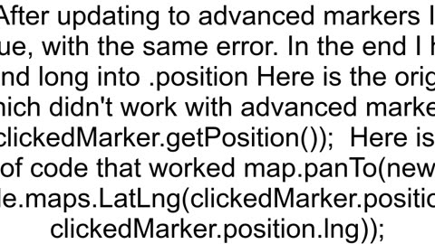 Using getPosition with Google Advanced markers