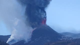 Etna volcano Sicily, Italy, Eruption of 19 February 2021