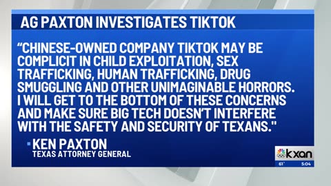 AG Ken Paxton investigating TikTok over human trafficking & child privacy violations