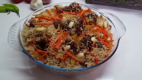 Mutton Kabuli Pulao _ Afghani Pulao | Afghani Recipe