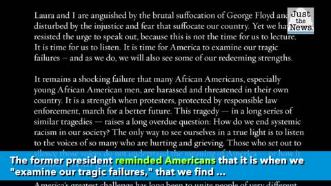 President George W Bush releases statement on country's unrest
