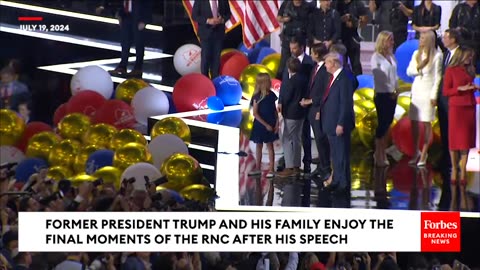 WATCH: Trump Is Joined By His Grandchildren As Balloons Fall On RNC Stage After He Finishes Speech