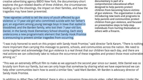 Sandy Hook 'Promise To Premiere Mind/Gun Control Documentary: What They Left Behind' - 2014