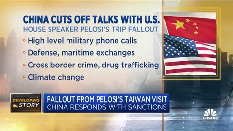 China responds to Pelosi's Taiwan visit with new sanctions