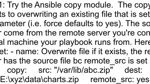 How to overwrite file in Ansible