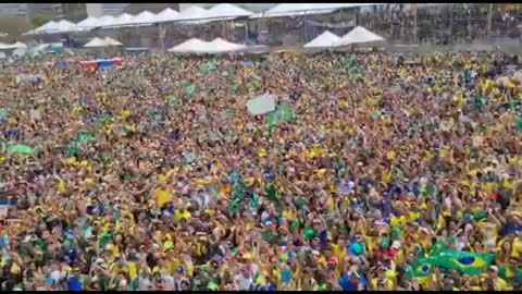 An endless sea of over 1 million Brazilians rally in support of President Bolsonaro.