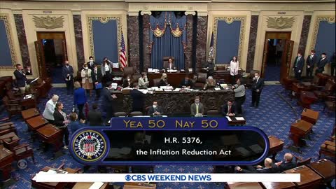 VP Harris casts tie-breaking vote as Senate passes Democrats' climate, health and tax bill