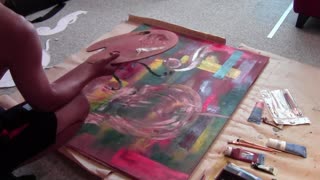 Abstract Painting Timelapse - Cello String Instrument
