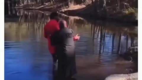 baptism interrupted by alligator