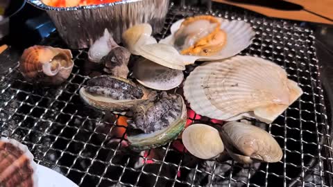 Grilled clam scallops