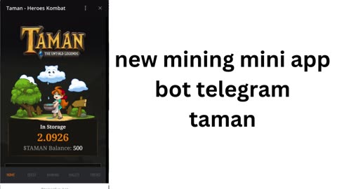 new mining mini app bot telegram taman