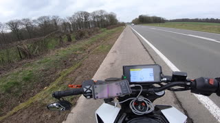 Near Miss as Motorcycles Overtake