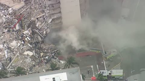 Fire Breaks Out At Remaining Building at Florida Collapse Site