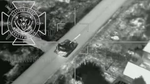 Ukrainian T-64BV hit with Russian Lancet drone in Kursk region