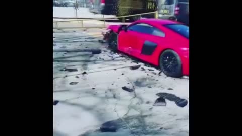 beautiful cars crashing