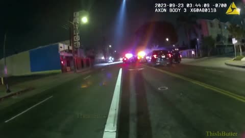 Bodycam shows LAPD officer struck by drunk driver overnight during traffic stop in Los Angeles