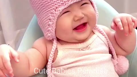 Cute baby laughing