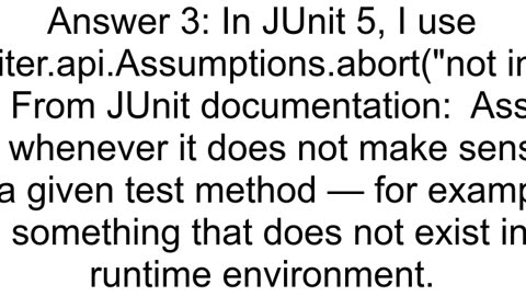 Is there a general way to mark a JUnit test as pending