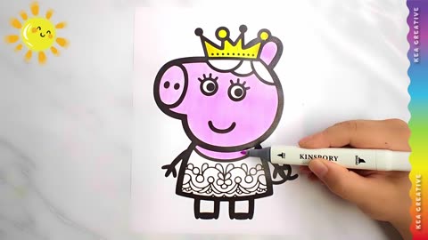 Peppa Pig's Flower Dress - How to color Peppa pig @KeaCreative2 - FREE images HD Download👇