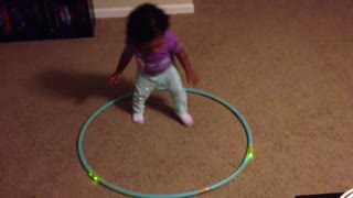 Blasian Baby Sister Plays With Hula Hoop!