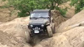 Angry TJ and Toyota 4x4 climbing rollover ravine